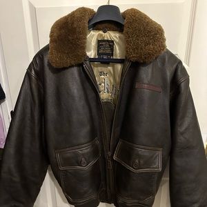 Cockpit USA G-1 Flight Jacket with Removable Collar size L